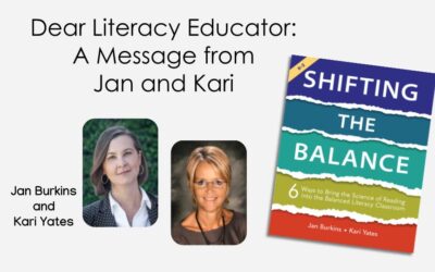 A Message to Literacy Educators from Jan and Kari