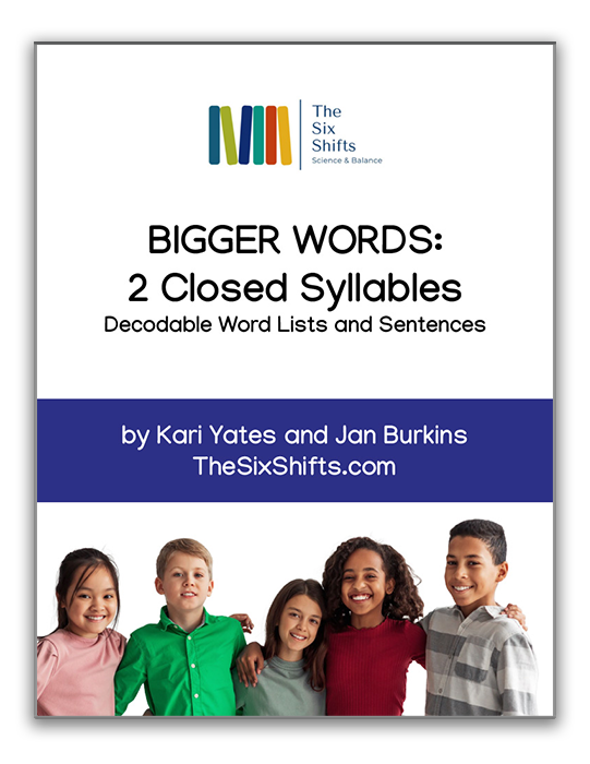 BIGGER WORDS: 2 Closed Syllables Decodable Word Lists and Sentences