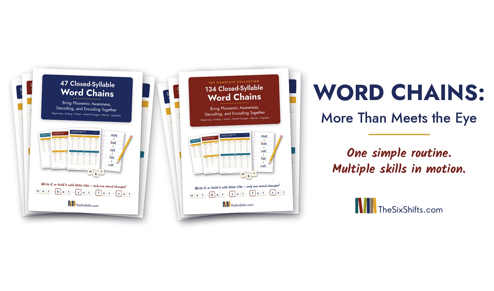 Word Chains: More Than Meets the Eye, with the 47 and 134 Closed-Syllable Word Chains collections